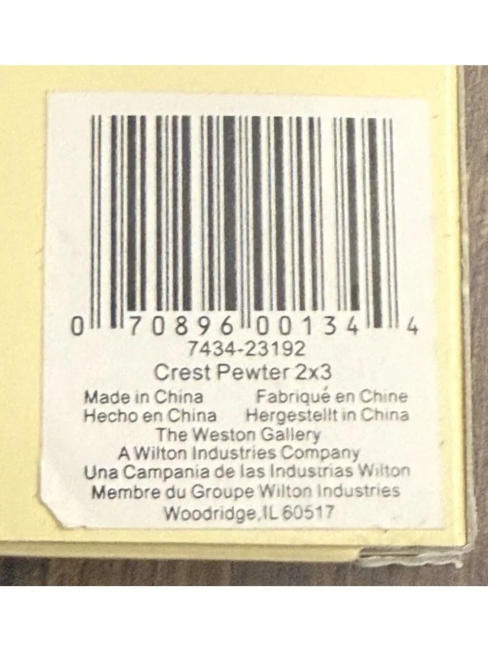 Weston Gallery Crest Pewter Mini Frame 2